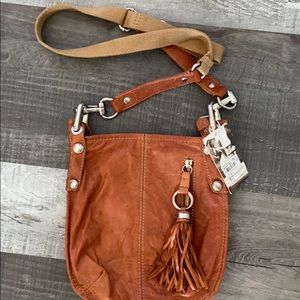 NWT B Makowsky cognac crossbody.